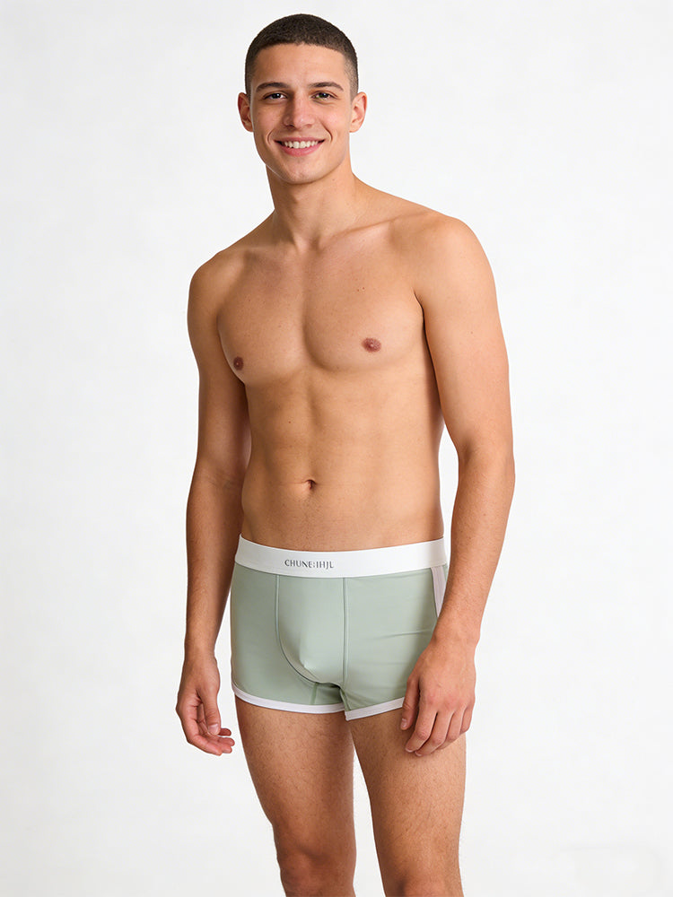 4 Pack Men's Mid-Rise Solid Color Stretch Fit Breathable Trunks | dmunderwear