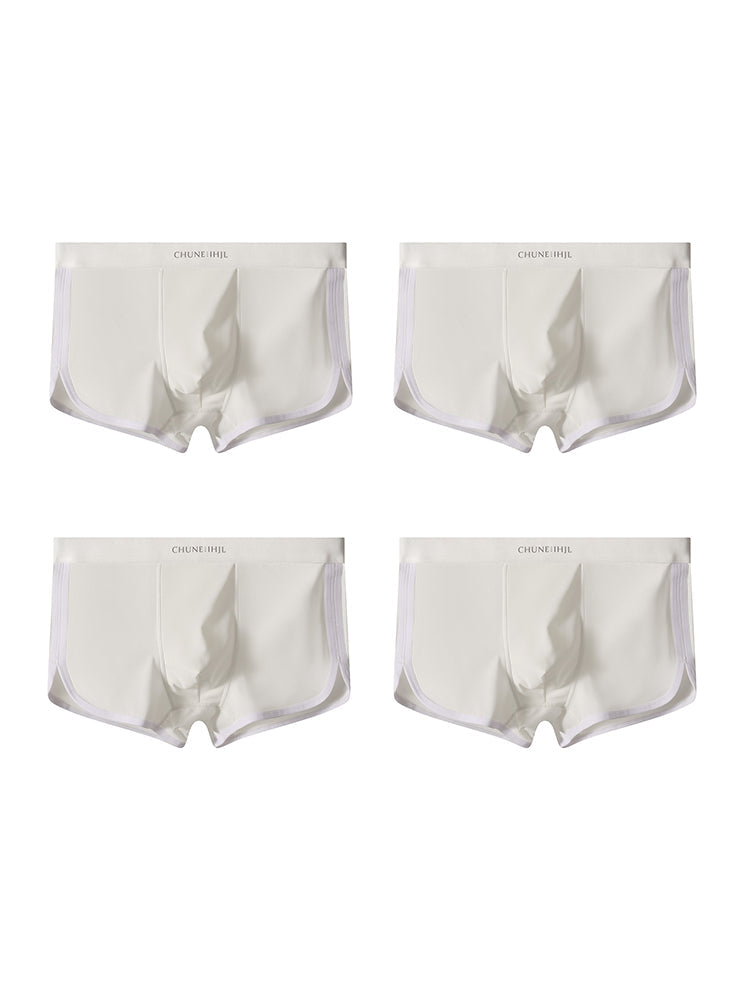 4 Pack Men's Mid-Rise Solid Color Stretch Fit Breathable Trunks | dmunderwear detail image 6