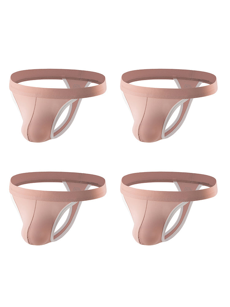 4 Pack Men's Mid-Rise Summer Ice Silk Mesh Thongs | dmunderwear detail image 14