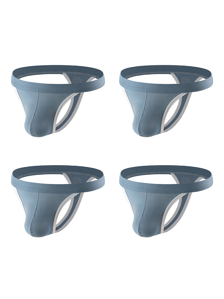 4 Pack Men's Mid-Rise Summer Ice Silk Mesh Thongs | dmunderwear detail image 15