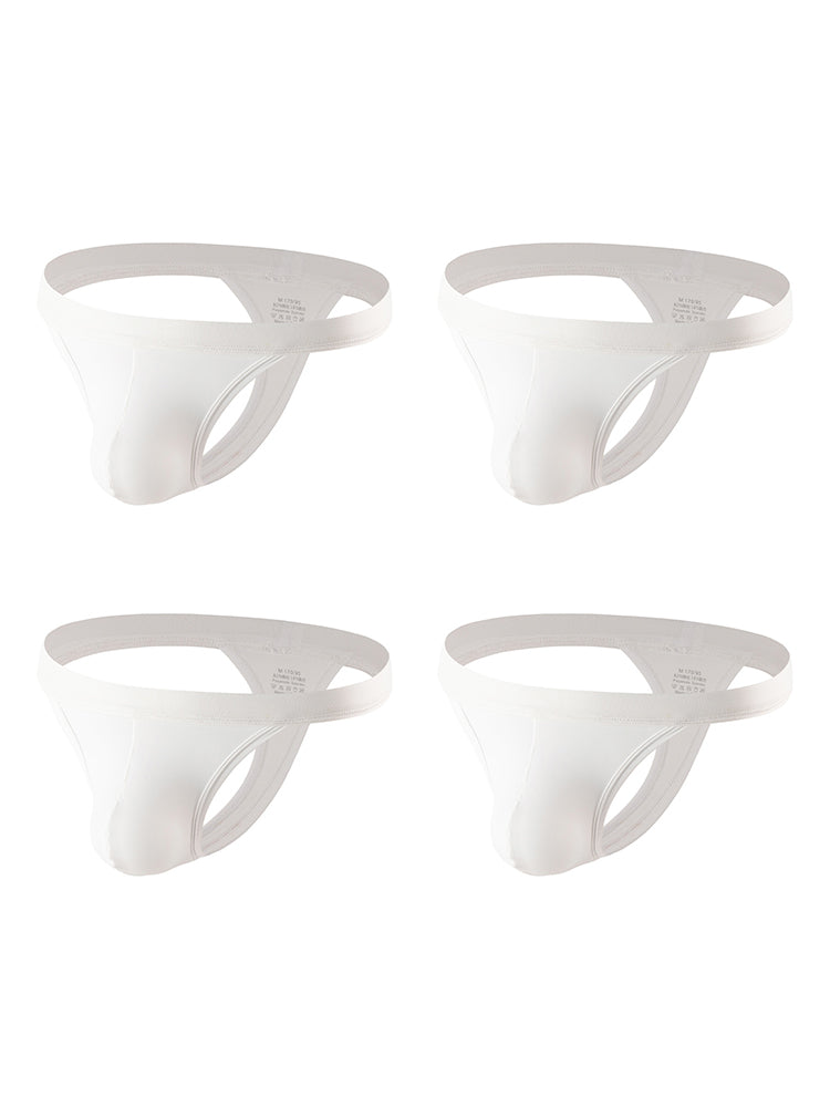 4 Pack Men's Mid-Rise Summer Ice Silk Mesh Thongs | dmunderwear detail image 8