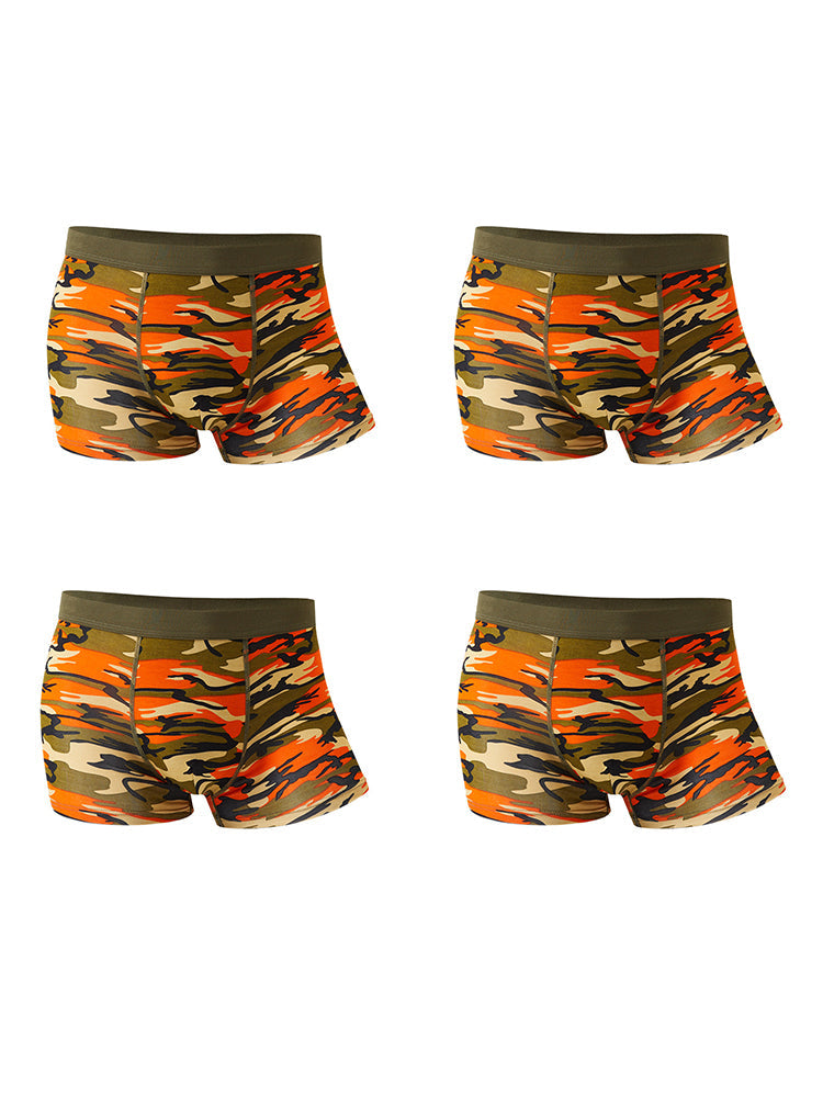4 Pack Men's Breathable Recycled-Fiber Camo Trunks | dmunderwear detail image 14
