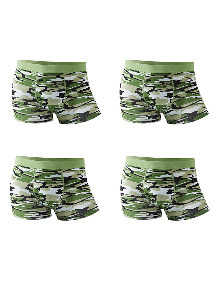 4 Pack Men's Breathable Recycled-Fiber Camo Trunks | dmunderwear detail image 19