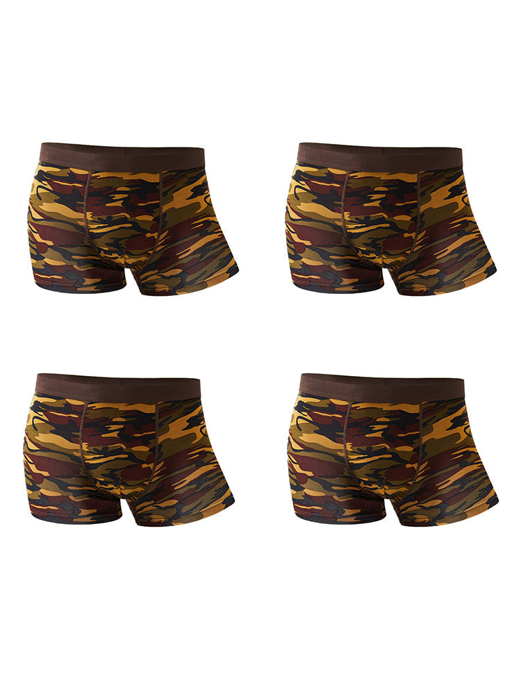 4 Pack Men's Breathable Recycled-Fiber Camo Trunks | dmunderwear detail image 8
