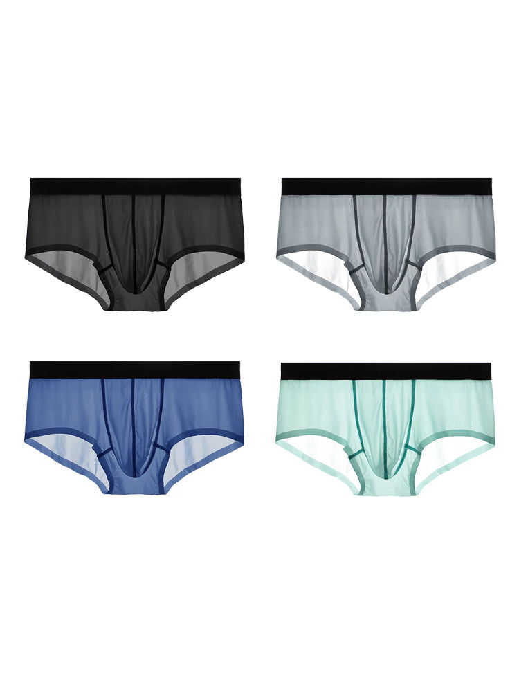 4 Pack Men's Moisture-Wicking Ice Silk Breathable Stretch Fit Trunks | dmunderwear detail image 14