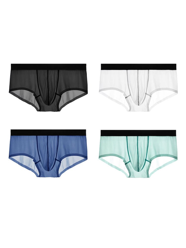4 Pack Men's Moisture-Wicking Ice Silk Breathable Stretch Fit Trunks | dmunderwear detail image 20