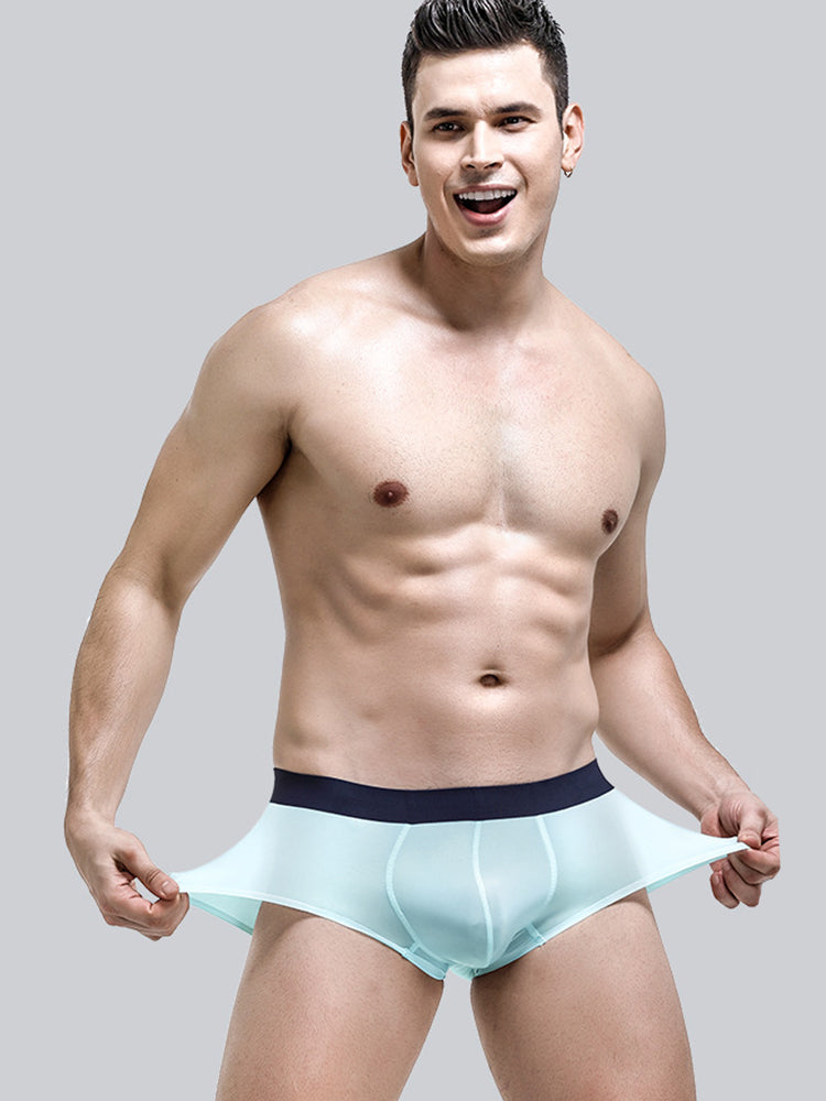 4 Pack Men's Moisture-Wicking Ice Silk Breathable Stretch Fit Trunks | dmunderwear detail image 3