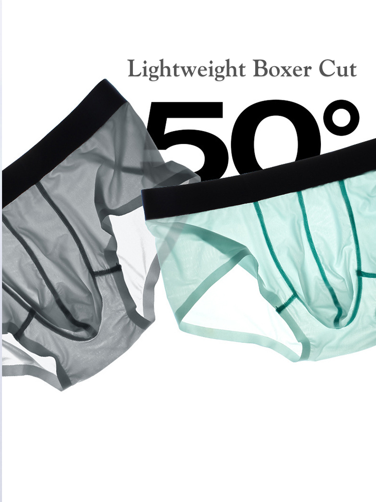 4 Pack Men's Moisture-Wicking Ice Silk Breathable Stretch Fit Trunks | dmunderwear detail image 5