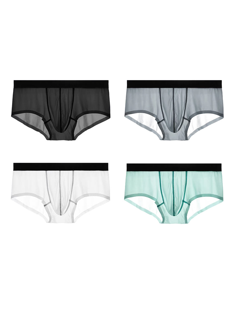 4 Pack Men's Moisture-Wicking Ice Silk Breathable Stretch Fit Trunks | dmunderwear detail image 8