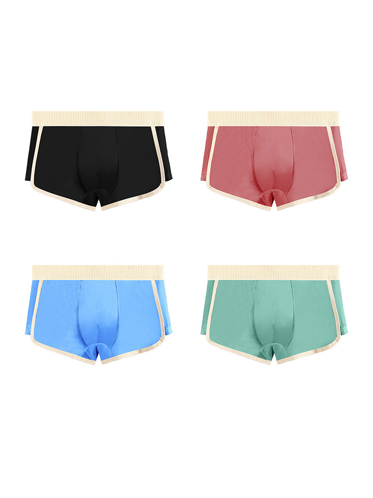 4 Pack Men's Premium Cotton Antibacterial Mid-Rise Ultra-Soft Trunks | dmunderwear detail image 2