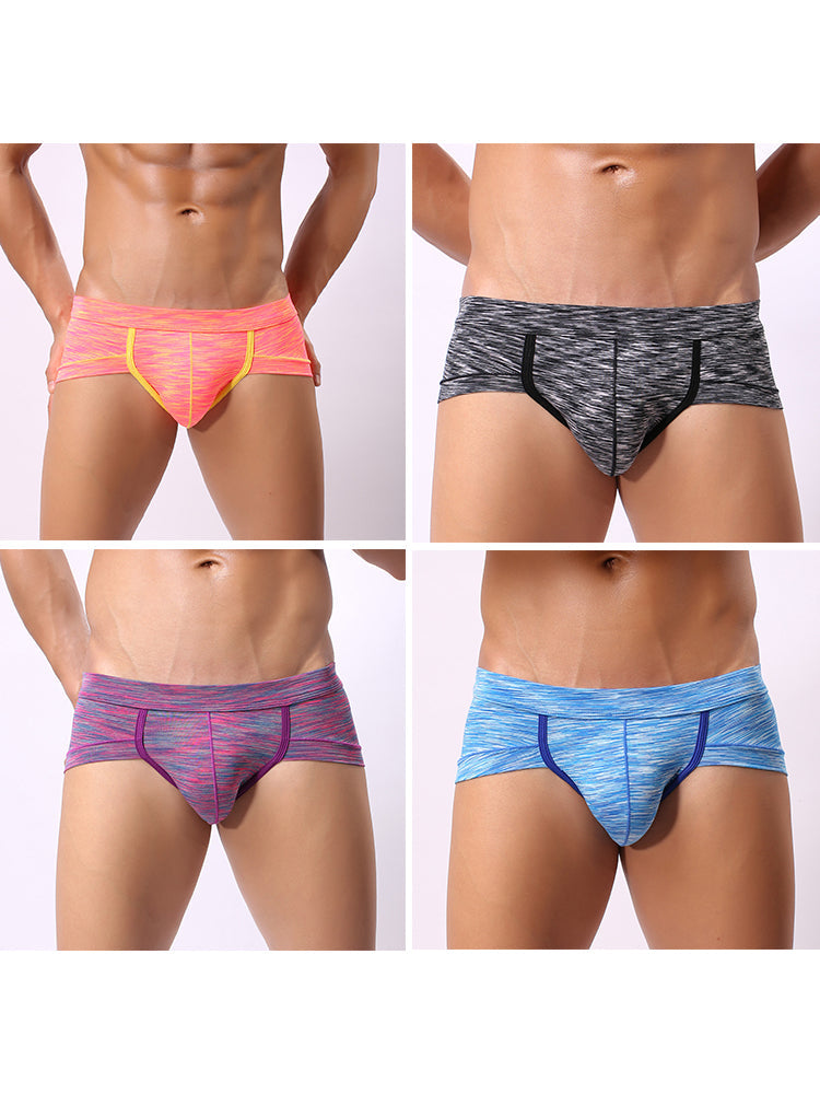 4 Pack Men's Premium Cotton Antibacterial Supportive Large Pouch Zero-Irritation Trunks | dmunderwear detail image 2