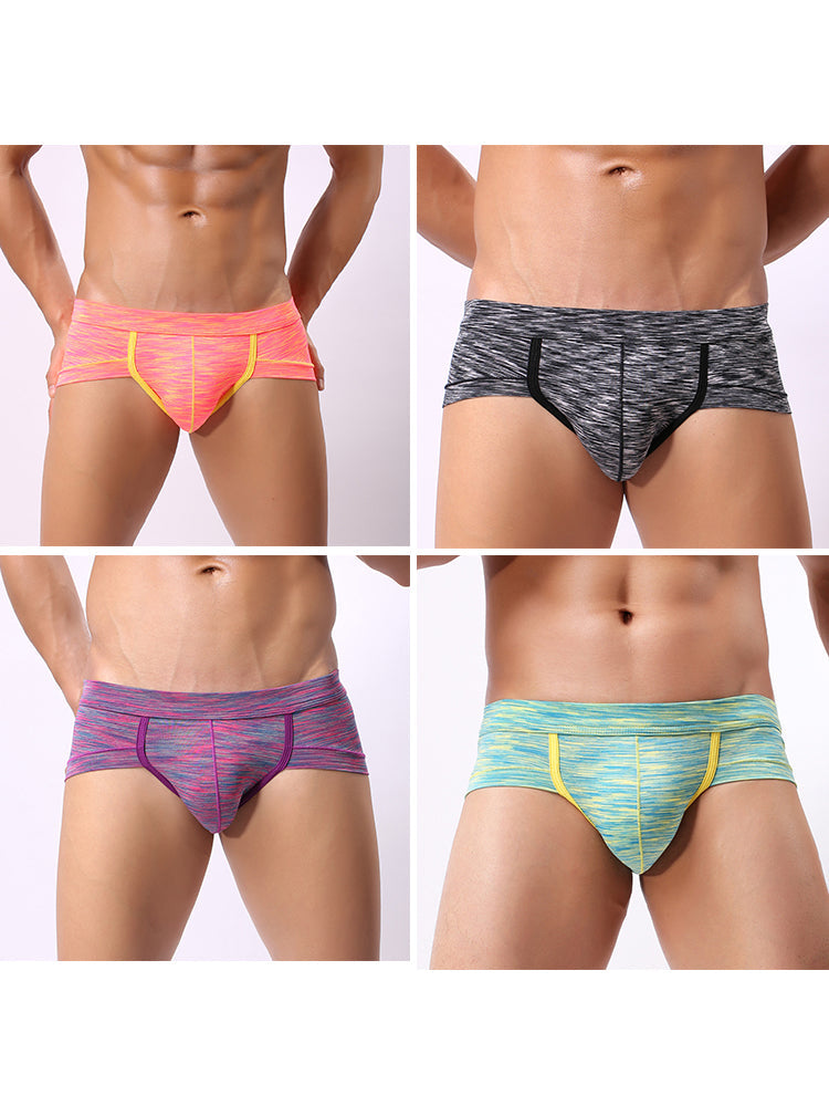 4 Pack Men's Premium Cotton Antibacterial Supportive Large Pouch Zero-Irritation Trunks | dmunderwear detail image 7