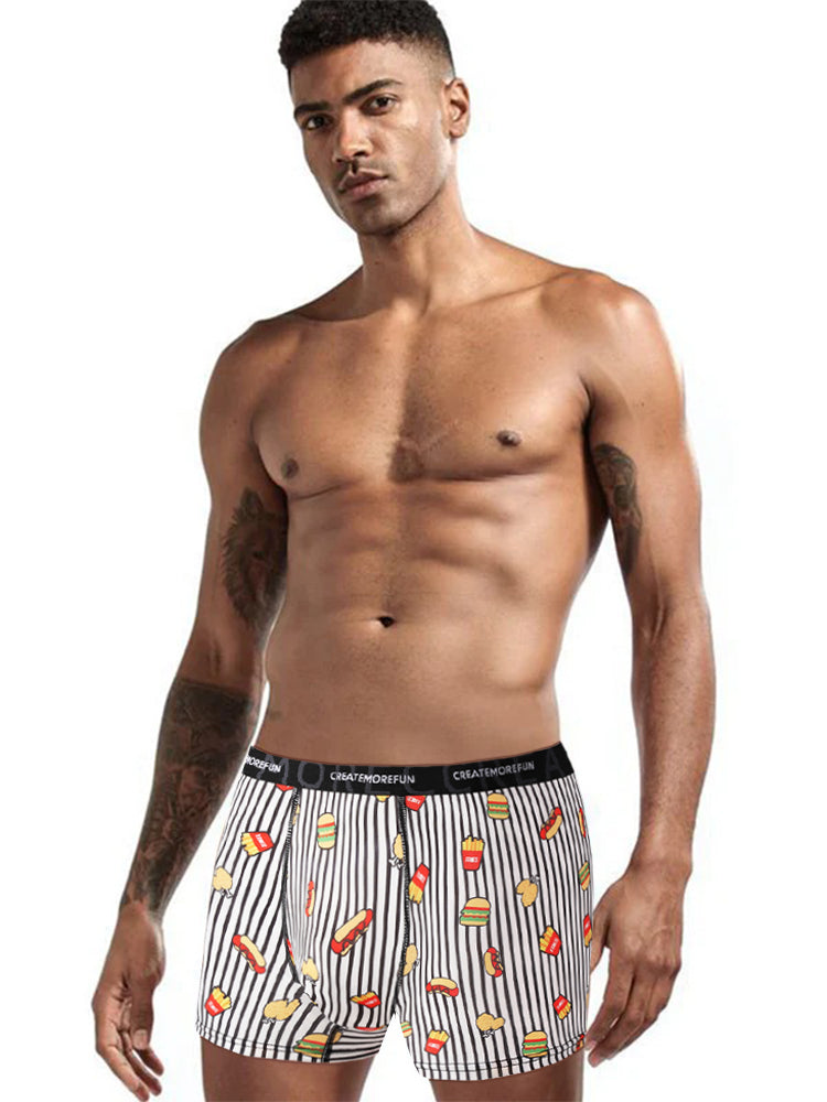 4 Pack Men's Printed Quick-Dry Fabric Stretch Fit Lightweight Trunks | dmunderwear