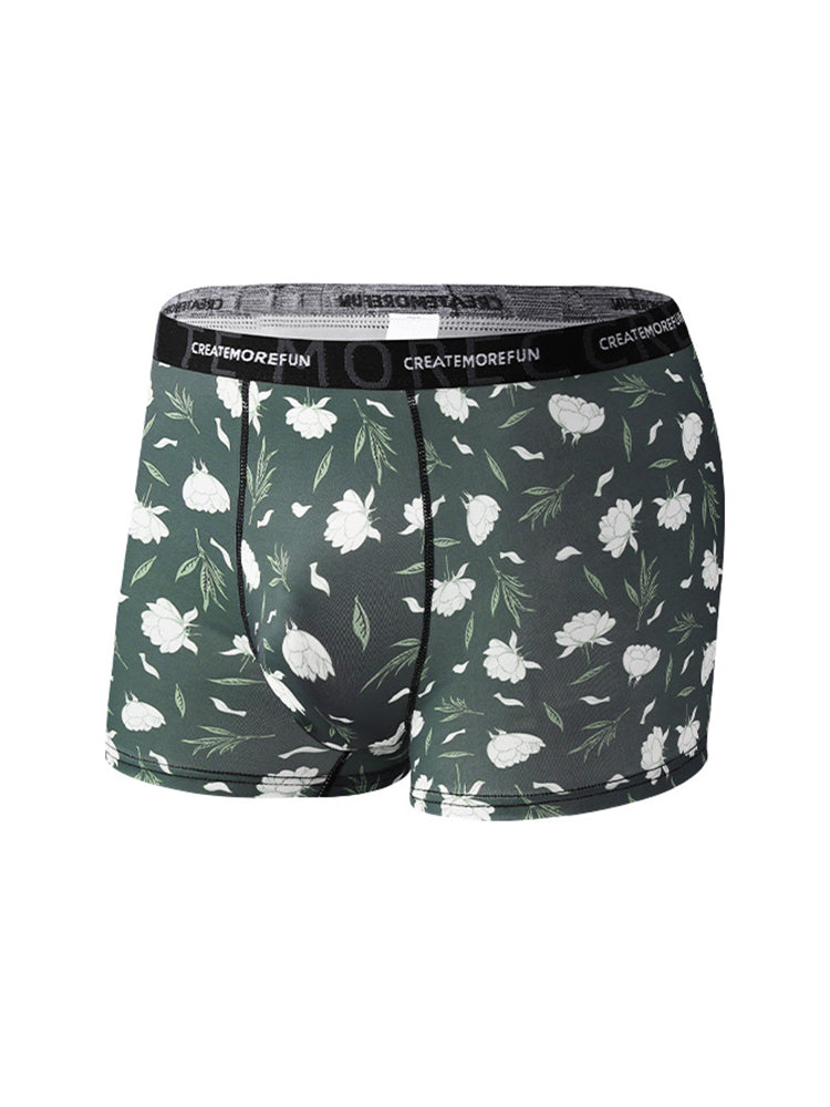 4 Pack Men's Printed Quick-Dry Fabric Stretch Fit Lightweight Trunks | dmunderwear detail image 10