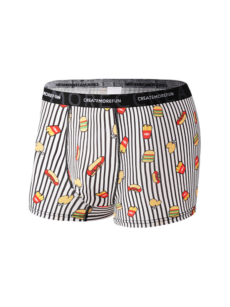 4 Pack Men's Printed Quick-Dry Fabric Stretch Fit Lightweight Trunks | dmunderwear detail image 11