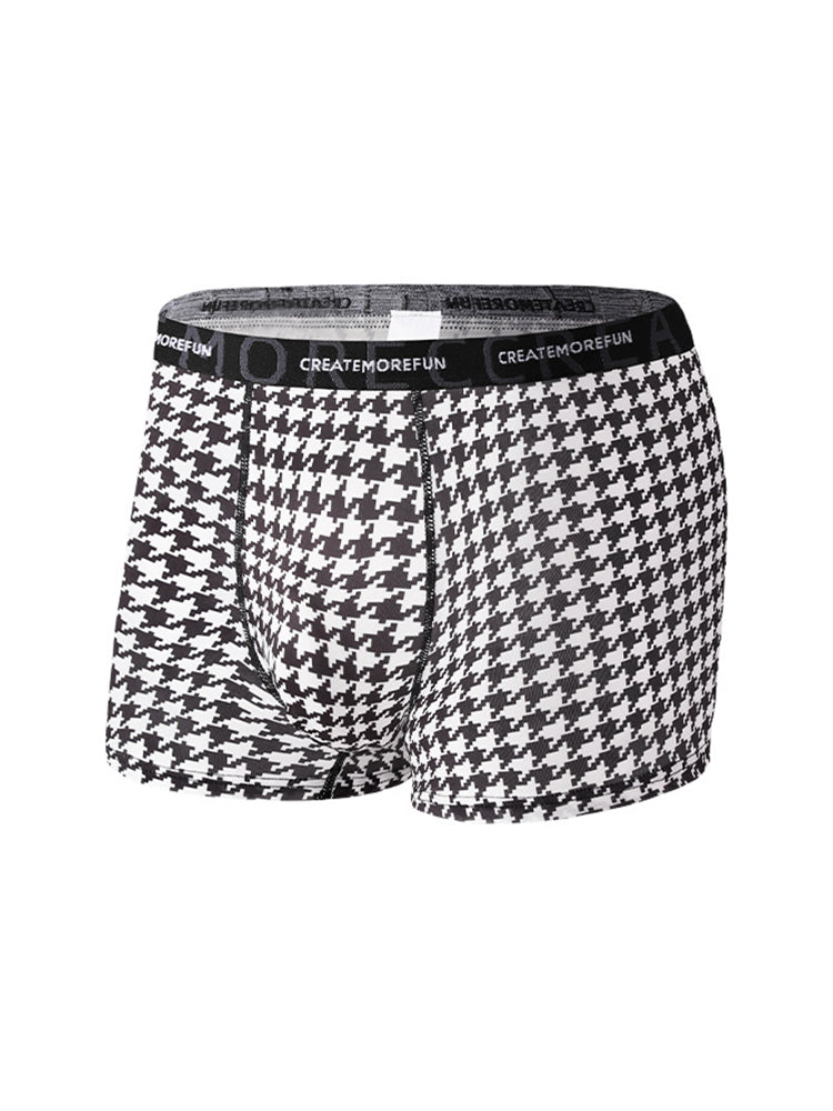 4 Pack Men's Printed Quick-Dry Fabric Stretch Fit Lightweight Trunks | dmunderwear detail image 14