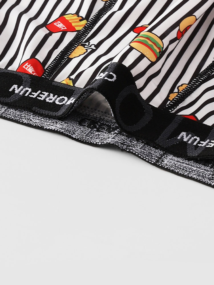 4 Pack Men's Printed Quick-Dry Fabric Stretch Fit Lightweight Trunks | dmunderwear detail image 5