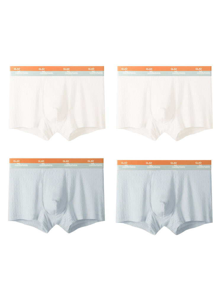 4 Pack Men's Pure Cotton Antibacterial Ultra-Soft Skin-Friendly Stretch Trunks | dmunderwear detail image 17