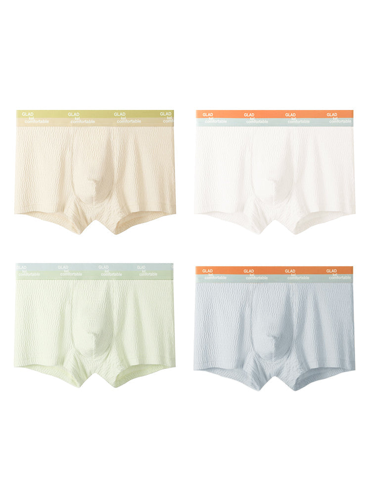 4 Pack Men's Pure Cotton Antibacterial Ultra-Soft Skin-Friendly Stretch Trunks | dmunderwear detail image 2