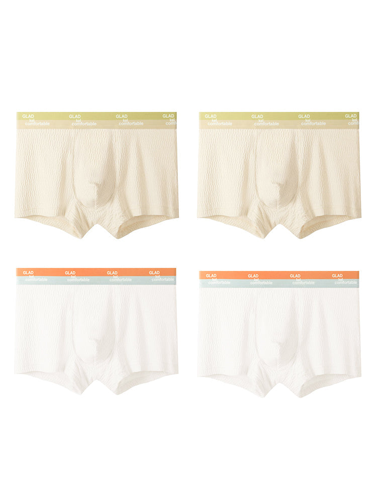 4 Pack Men's Pure Cotton Antibacterial Ultra-Soft Skin-Friendly Stretch Trunks | dmunderwear detail image 7