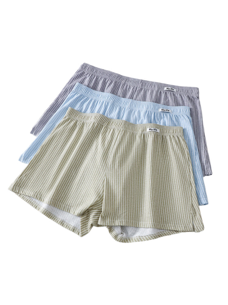 4 Pack Men's Pure Cotton Loose-Fit Antibacterial Home Sleep Boxer Shorts | dmunderwear detail image 10
