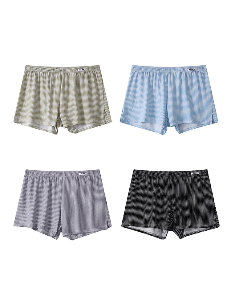 4 Pack Men's Pure Cotton Loose-Fit Antibacterial Home Sleep Boxer Shorts | dmunderwear detail image 11