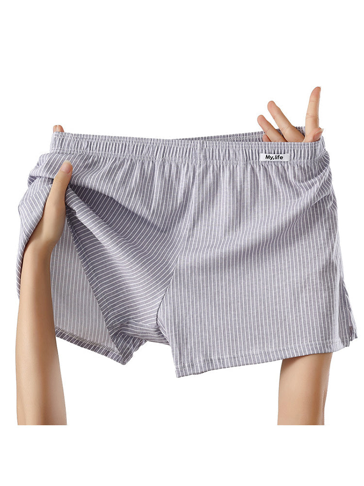 4 Pack Men's Pure Cotton Loose-Fit Antibacterial Home Sleep Boxer Shorts | dmunderwear detail image 12