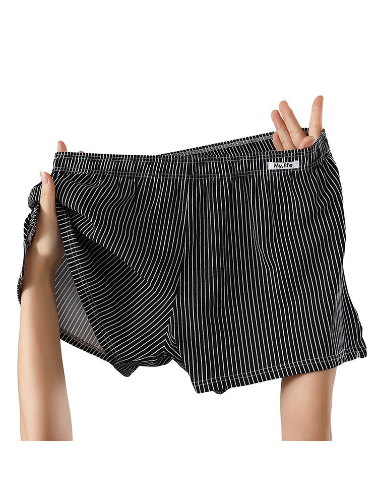 4 Pack Men's Pure Cotton Loose-Fit Antibacterial Home Sleep Boxer Shorts | dmunderwear detail image 13