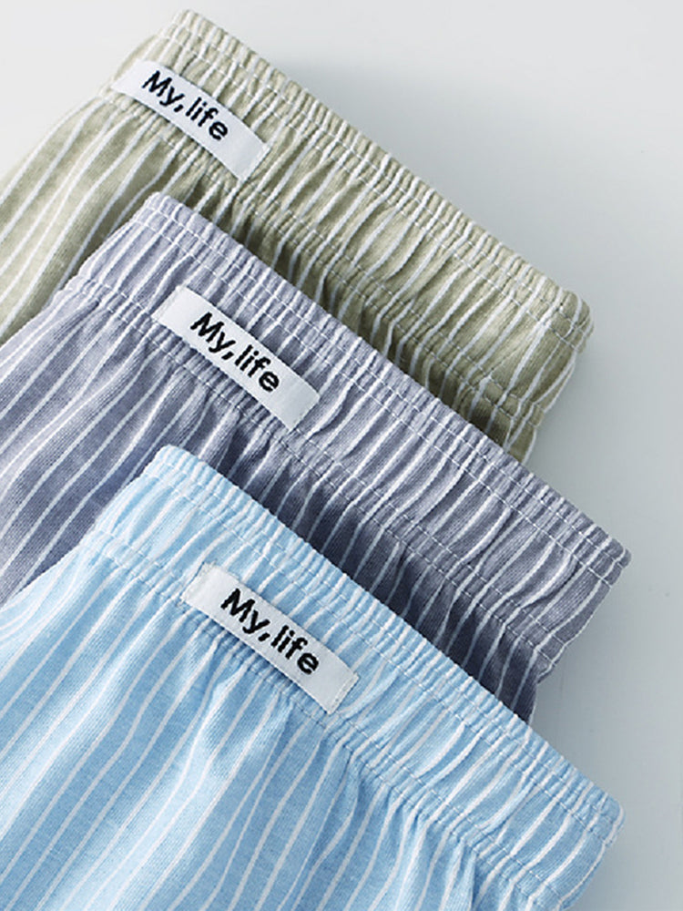 4 Pack Men's Pure Cotton Loose-Fit Antibacterial Home Sleep Boxer Shorts | dmunderwear detail image 3