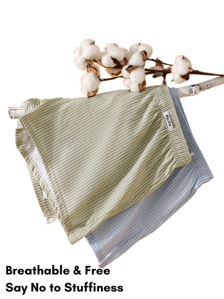 4 Pack Men's Pure Cotton Loose-Fit Antibacterial Home Sleep Boxer Shorts | dmunderwear detail image 4