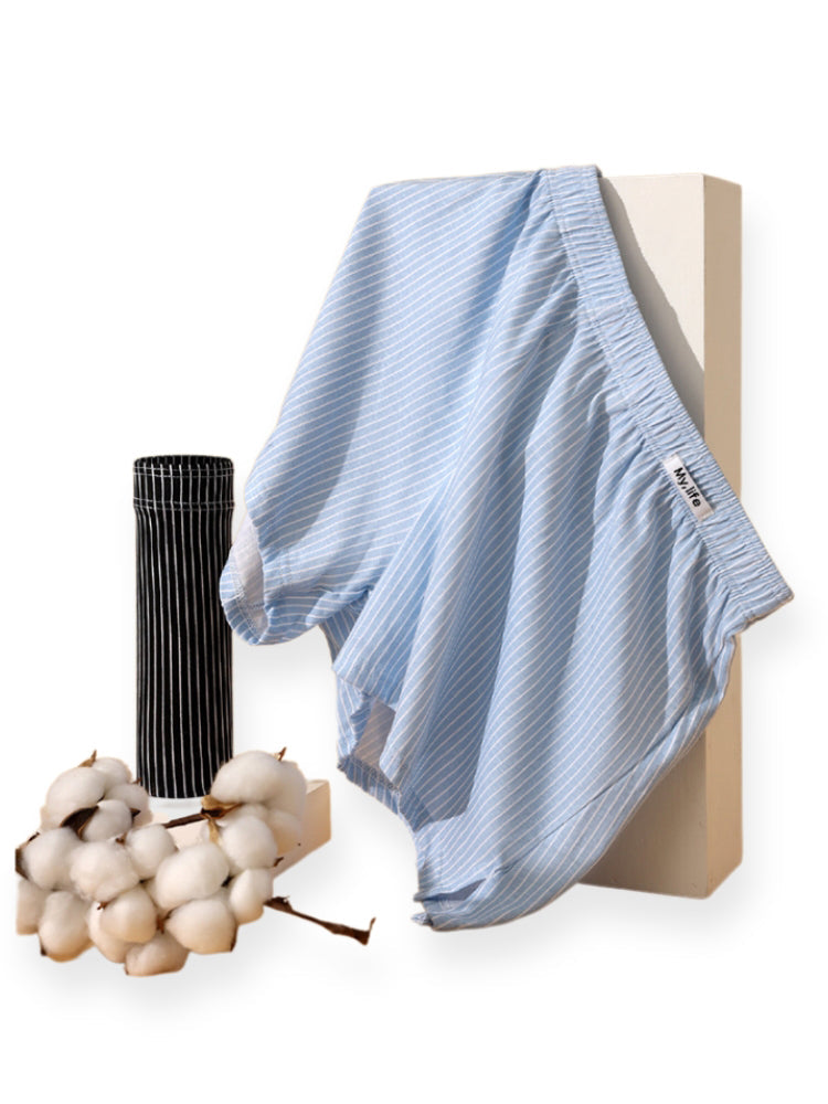 4 Pack Men's Pure Cotton Loose-Fit Antibacterial Home Sleep Boxer Shorts | dmunderwear detail image 9