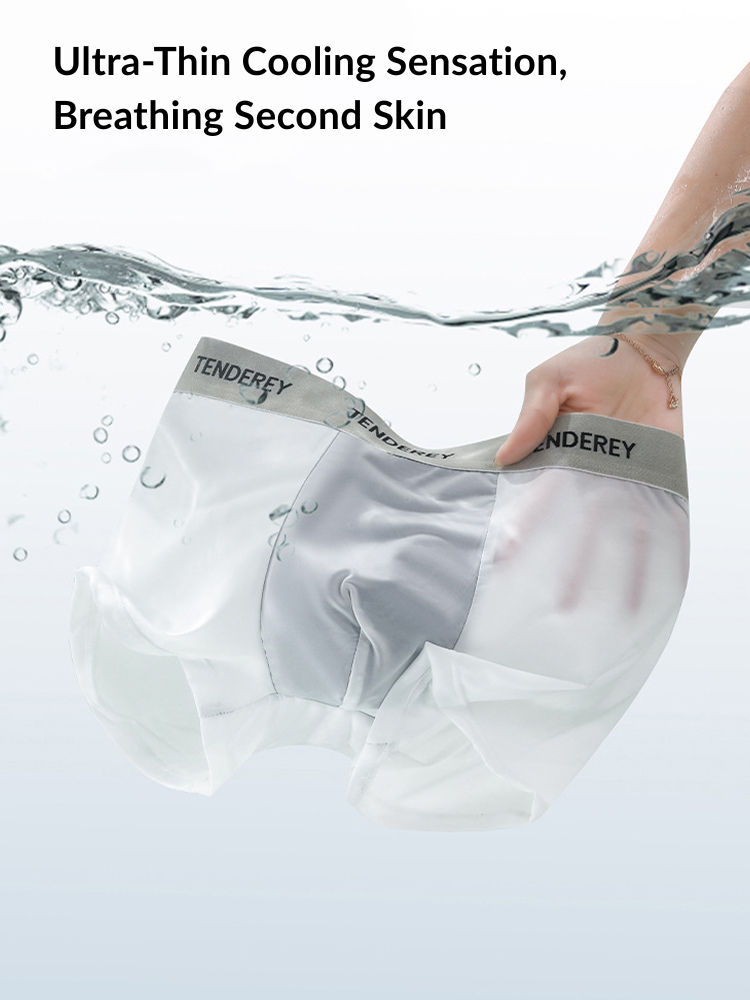 4 Pack Men's Quick-Drying & Comfortable Antibacterial Ice Silk Trunks | dmunderwear detail image 4