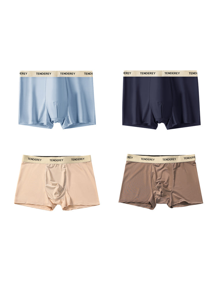 4 Pack Men's Quick-Drying & Comfortable Antibacterial Ice Silk Trunks | dmunderwear detail image 8
