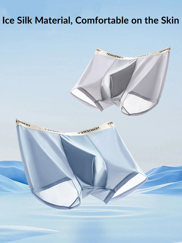 4 Pack Men's Quick-Drying & Comfortable Antibacterial Ice Silk Trunks | dmunderwear detail image 9