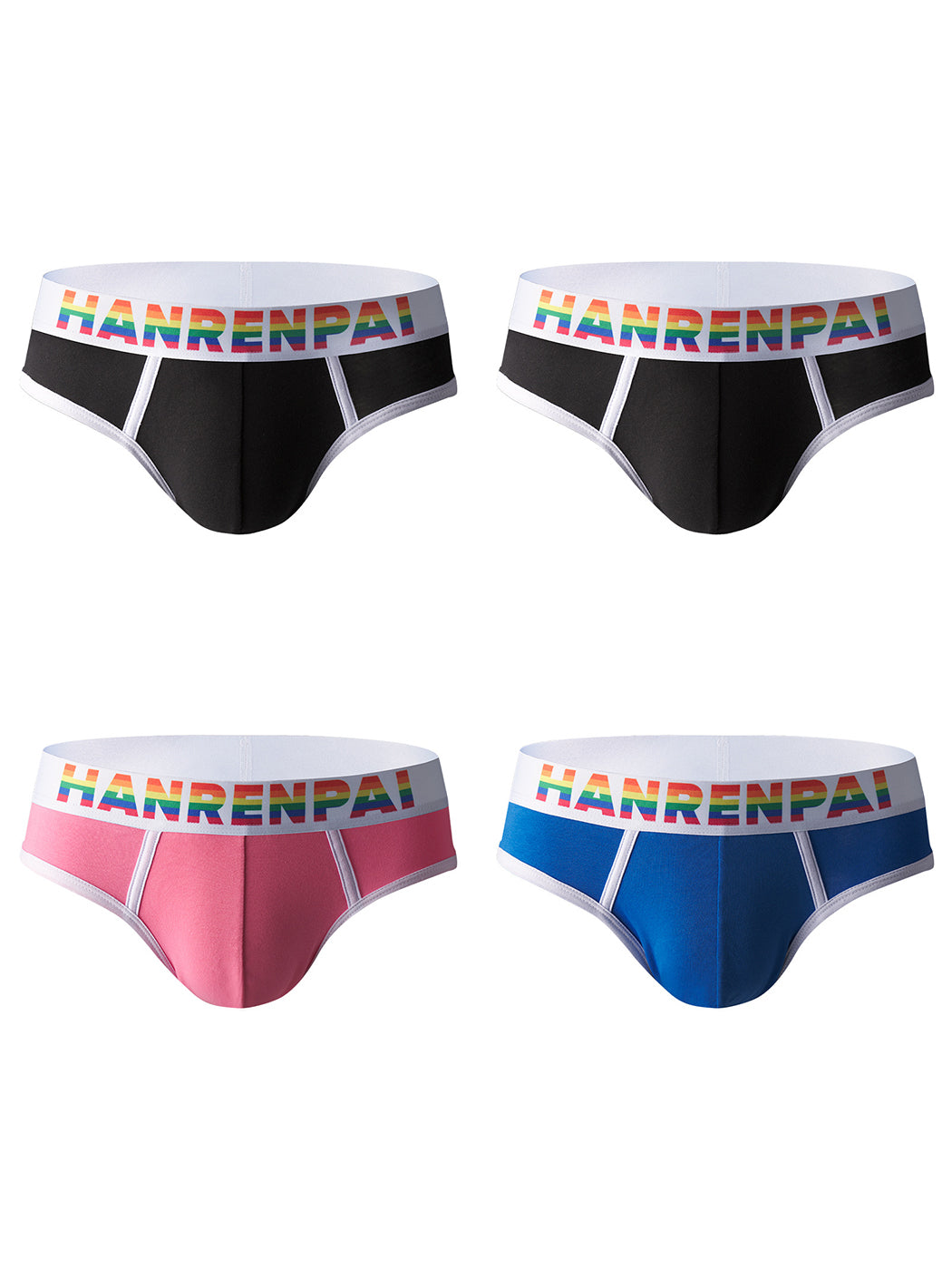 4 Pack Men's Rainbow Letter Belt Briefs | dmunderwear detail image 13