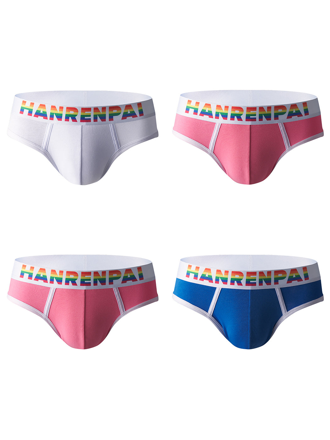 4 Pack Men's Rainbow Letter Belt Briefs | dmunderwear detail image 15