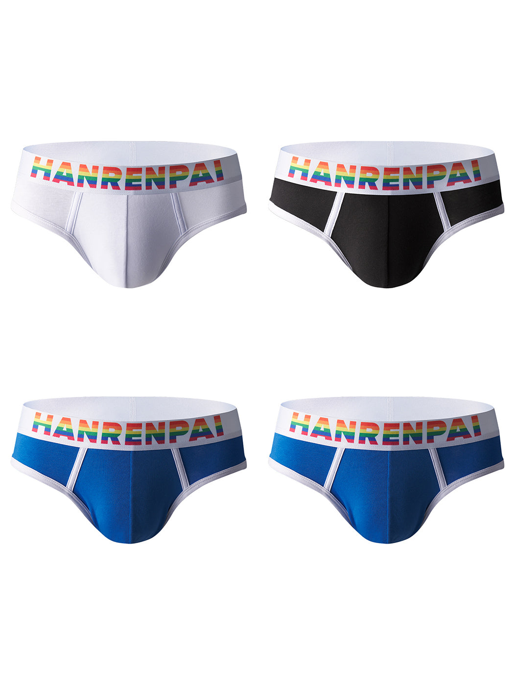 4 Pack Men's Rainbow Letter Belt Briefs | dmunderwear detail image 16