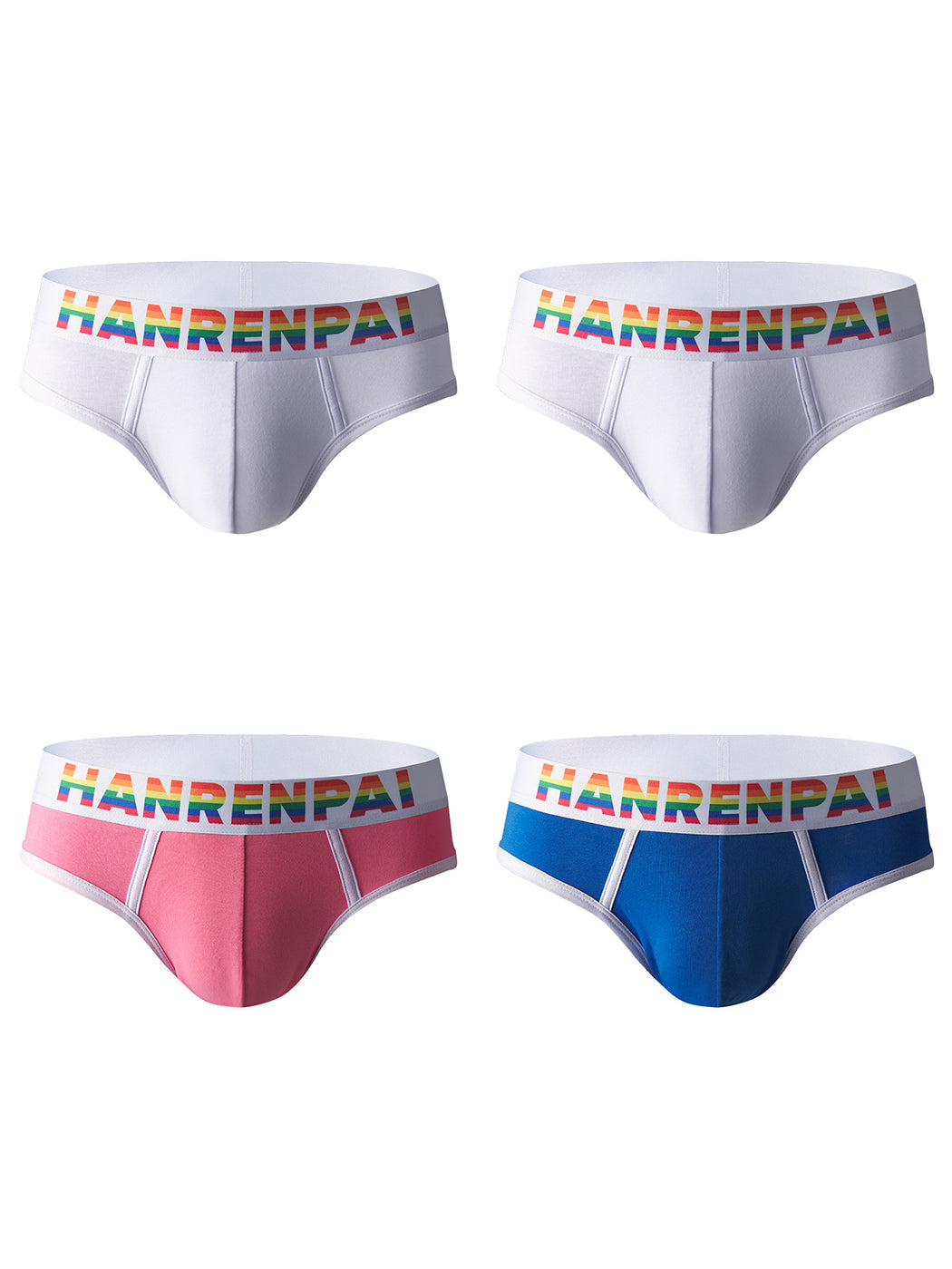 4 Pack Men's Rainbow Letter Belt Briefs | dmunderwear detail image 8