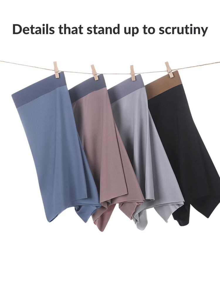 4 Pack Men's Seamless Antibacterial Boxers Briefs | dmunderwear detail image 20