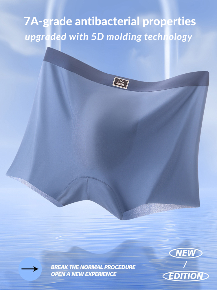 4 Pack Men's Seamless Antibacterial Boxers Briefs | dmunderwear detail image 3
