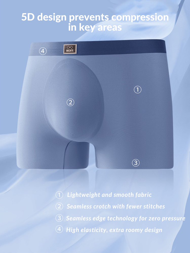 4 Pack Men's Seamless Antibacterial Boxers Briefs | dmunderwear detail image 9