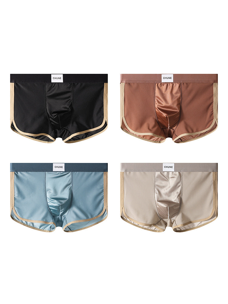 4 Pack Men's Seamless Comfort Second-Skin Feel Antibacterial Pouch Trunks | dmunderwear detail image 12