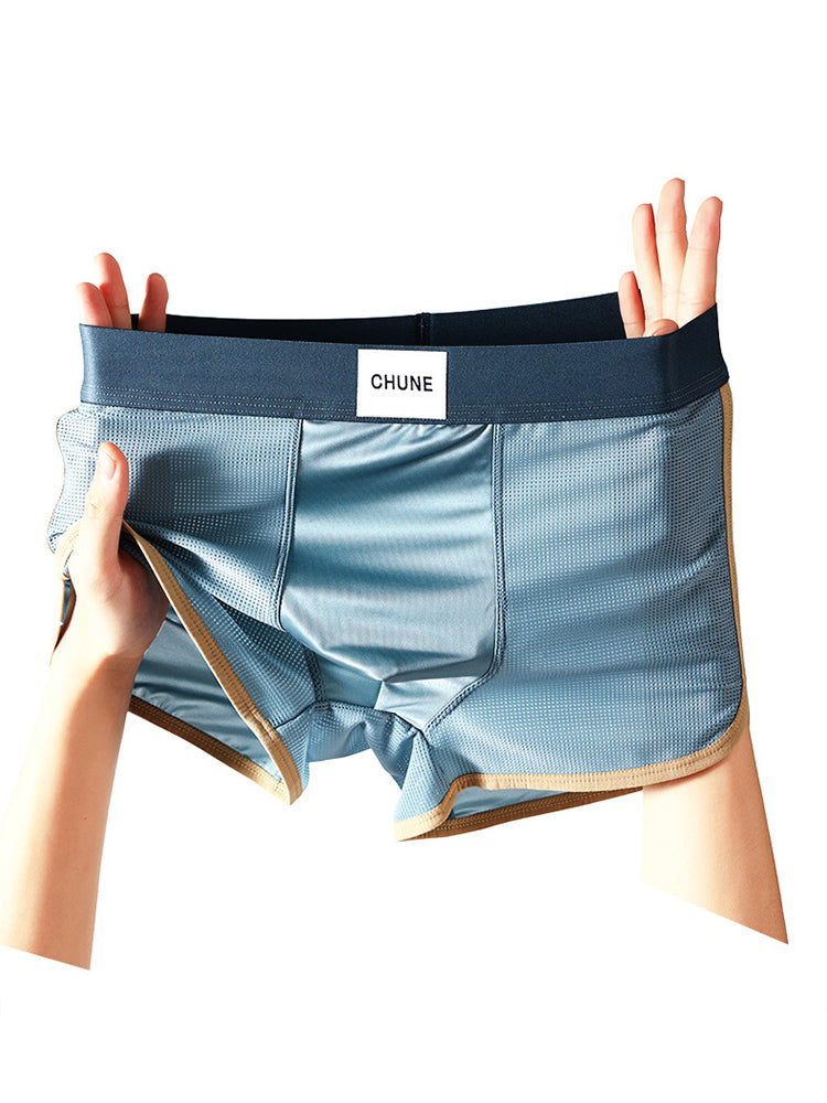 4 Pack Men's Seamless Comfort Second-Skin Feel Antibacterial Pouch Trunks | dmunderwear detail image 16