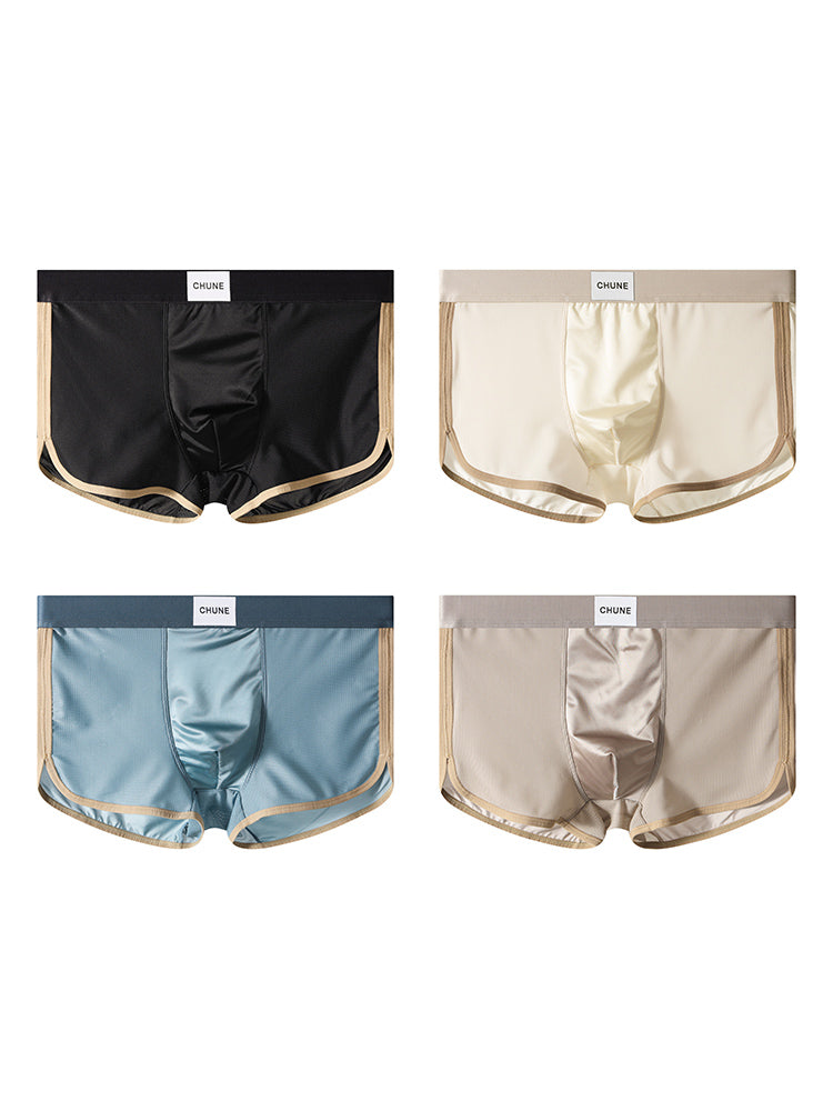 4 Pack Men's Seamless Comfort Second-Skin Feel Antibacterial Pouch Trunks | dmunderwear detail image 17