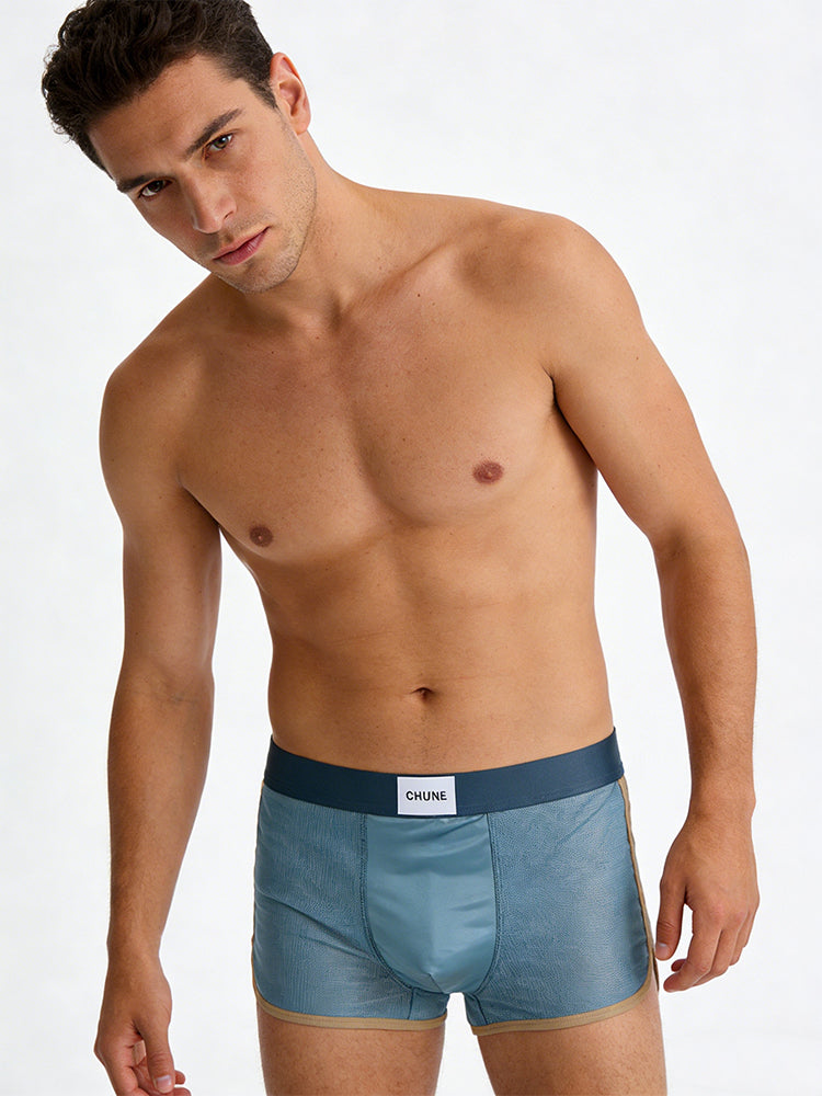 4 Pack Men's Seamless Comfort Second-Skin Feel Antibacterial Pouch Trunks | dmunderwear detail image 3
