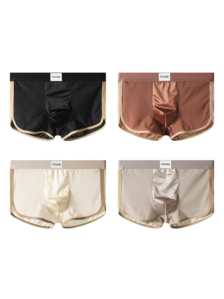 4 Pack Men's Seamless Comfort Second-Skin Feel Antibacterial Pouch Trunks | dmunderwear detail image 7