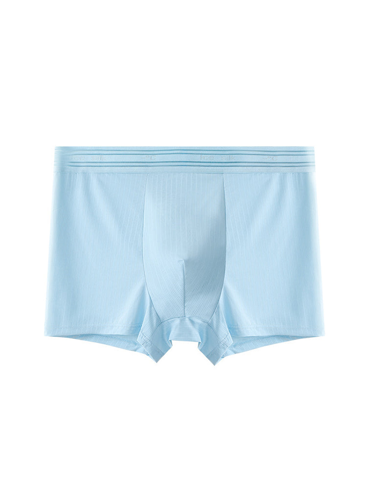 4 Pack Men's Seamless Cooling Ice Silk Antibacterial Mid-Rise Trunks | dmunderwear