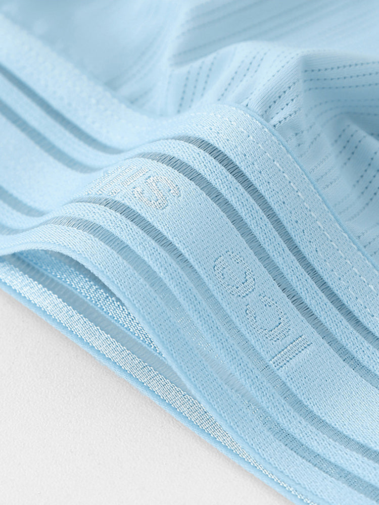 4 Pack Men's Seamless Cooling Ice Silk Antibacterial Mid-Rise Trunks | dmunderwear detail image 17