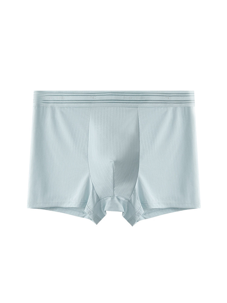 4 Pack Men's Seamless Cooling Ice Silk Antibacterial Mid-Rise Trunks | dmunderwear detail image 20