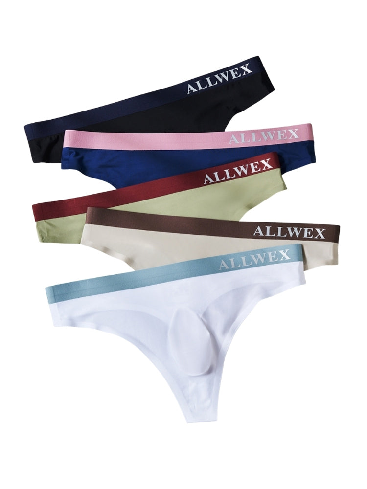 4 Pack Men's Seamless Ice Silk Cooling Touch Low-Rise Thongs | dmunderwear detail image 10